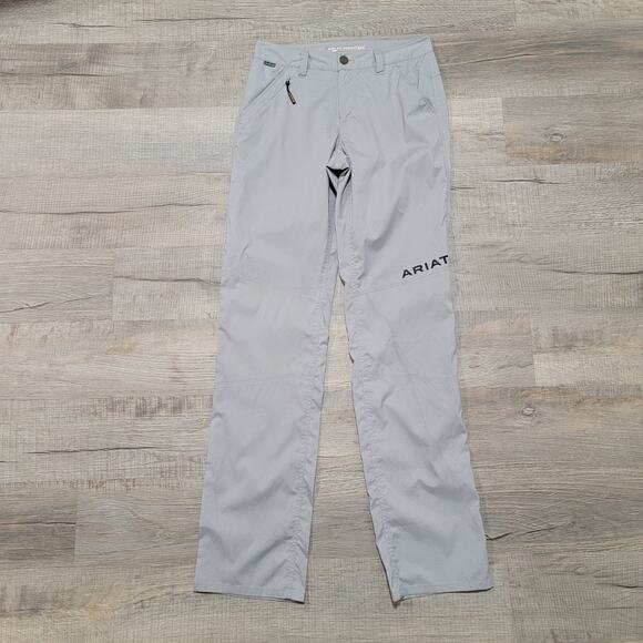 Ariat Rebar Womens Pants Size 26L 2 Tall Gray Perfect Mid Rise Straight Leg - Picture 1 of 10